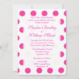 Pink Polka Dot Wedding Einladung