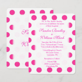 Pink Polka Dot Wedding Einladung