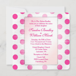 Pink Polka Dot Wedding Einladung
