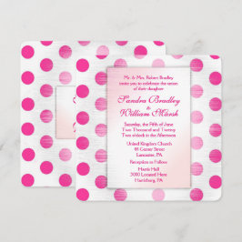 Pink Polka Dot Wedding Einladung