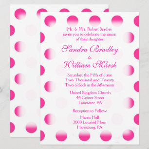Pink Polka Dot Wedding Einladung