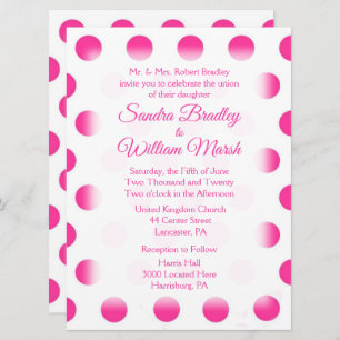 Pink Polka Dot Wedding Einladung
