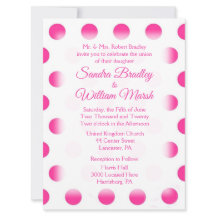 Pink Polka Dot Wedding Einladung