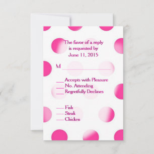 Pink Polka Dot Wedding RSVP Karte