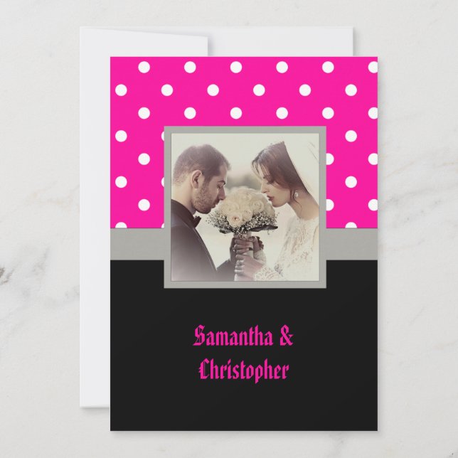 Pink polka dot weditation einladung (Rückseite)