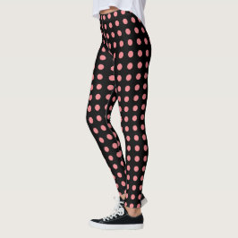 Pink Polka dotiert schwarze Leggings oder wählt Fa