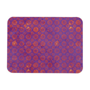 Pink Polka Dots auf Lila Magnet