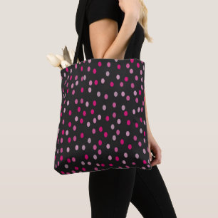 Pink Polka Dots auf schwarz