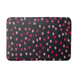 Pink Polka Dots auf schwarz Badematte