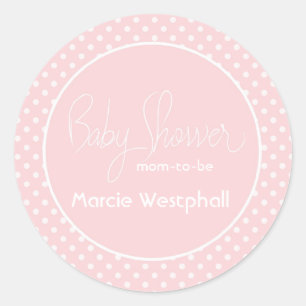 Pink Polka Dots Baby Dusche Mama Runder Aufkleber