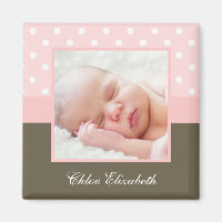 Pink Polka Dots Baby Foto Rahmen