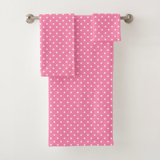 Pink Polka Dots Badetuch Set (Insitu)