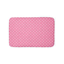 Pink Polka Dots Bath Mat Badematte