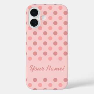 Pink Polka Dots iPhone 16 Hülle
