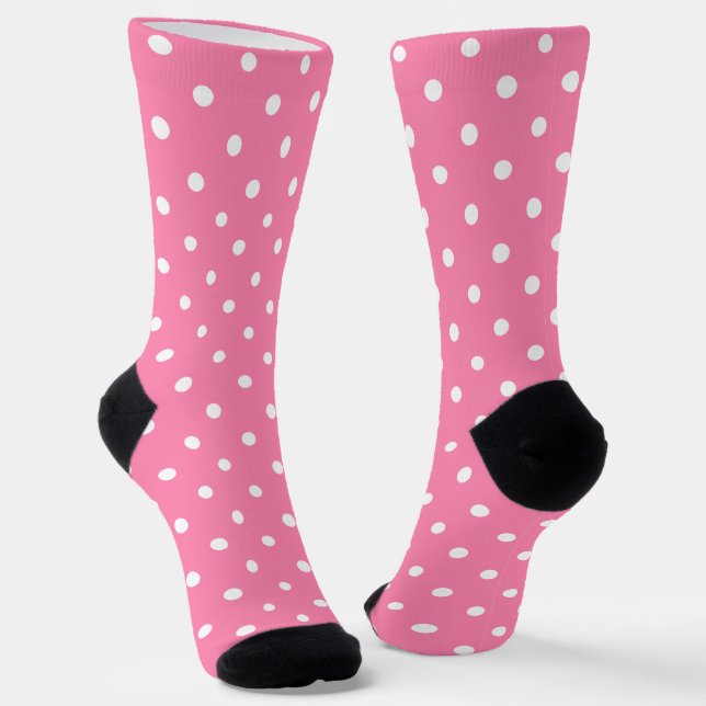 Pink Polka Dots Crew Socks Socken (Gewinkelt)
