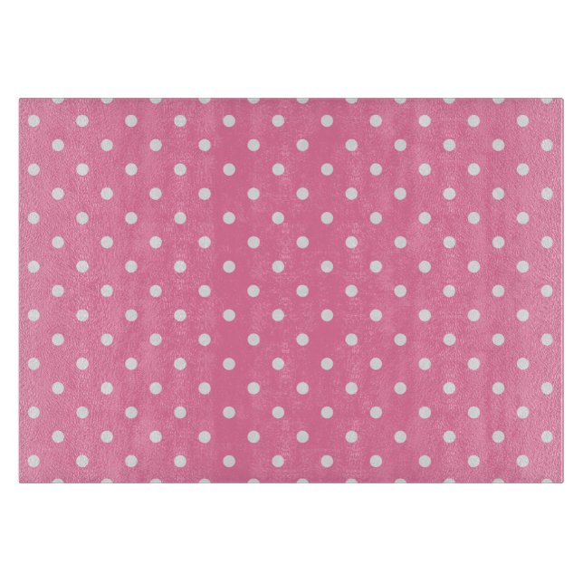 Pink Polka Dots Cutting Board Schneidebrett (Vorderseite)