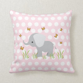 Pink Polka Dots Elephant Kinderzimmer Pillows Kissen