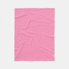 Pink Polka Dots Fleece Blanket