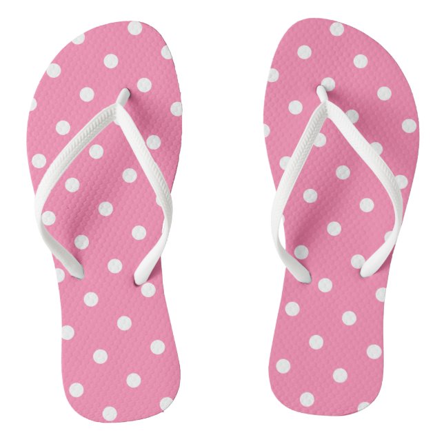 Pink Polka Dots Flip Flops (Fußbett)