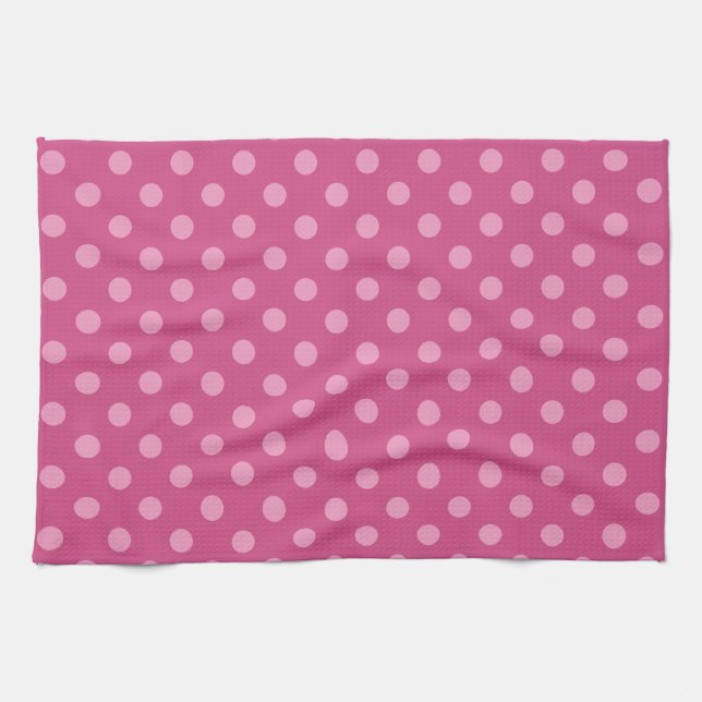 Pink Polka dots Fuchsia Küchentuch (Horizontal)