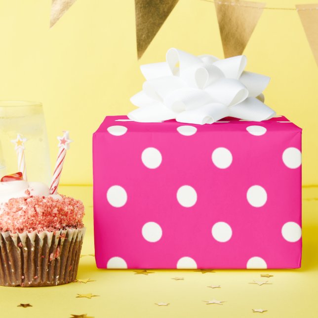 Pink Polka Dots Geschenkpapier (Geburtstagsparty)