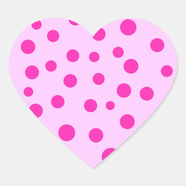 Pink Polka Dots Heart Stickers (Vorderseite)