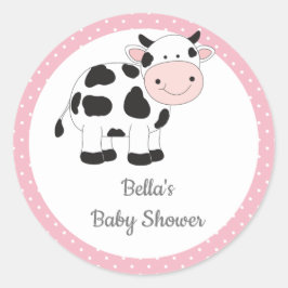 Pink Polka Dots Kuh Stickers