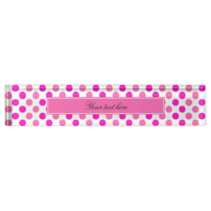 Pink Polka Dots Namensplakette