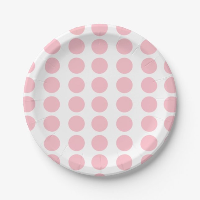 Pink Polka Dots Pappteller (Vorderseite)