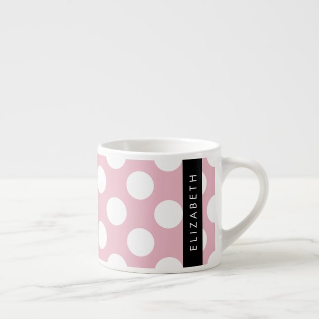 Pink Polka Dots, Polka Dot Pattern, Ihr Name Espressotasse (Rechts)