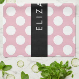 Pink Polka Dots, Polka Dot Pattern, Ihr Name Geschirrtuch