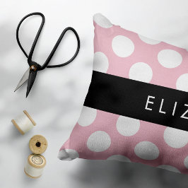 Pink Polka Dots, Polka Dot Pattern, Ihr Name Kissenbezug