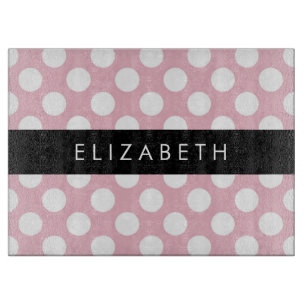 Pink Polka Dots, Polka Dot Pattern, Ihr Name Schneidebrett