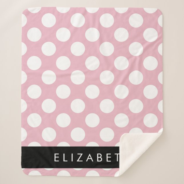 Pink Polka Dots, Polka Dot Pattern, Ihr Name Sherpadecke (Vorderseite)