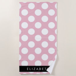 Pink Polka Dots, Polka Dot Pattern, Ihr Name Strandtuch