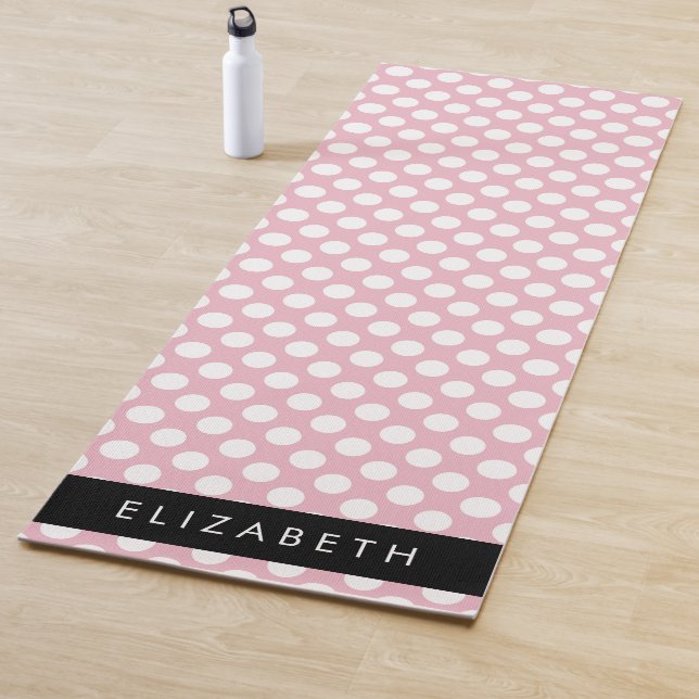 Pink Polka Dots, Polka Dot Pattern, Ihr Name Yogamatte (Beispiel)