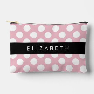 Pink Polka Dots, Polka Dot Pattern, Ihr Name Zubehörtasche