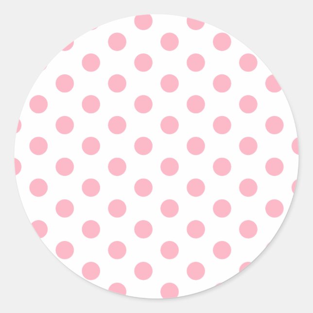 Pink Polka Dots Runder Aufkleber (Vorderseite)