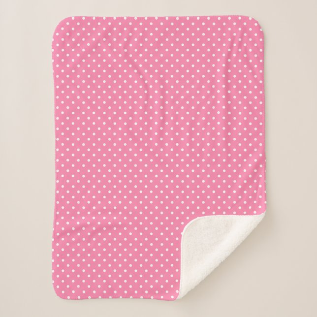 Pink Polka Dots Sherpa Blanket Sherpadecke (Vorderseite)