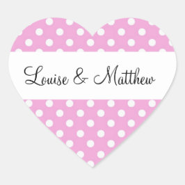 Pink Polka Dots Wedding Y190 Herz-Aufkleber
