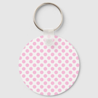Pink Polka Dots with Customizable Background Schlüsselanhänger