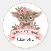 Pink Polka Dots Woodland Deer Birthday for Girl