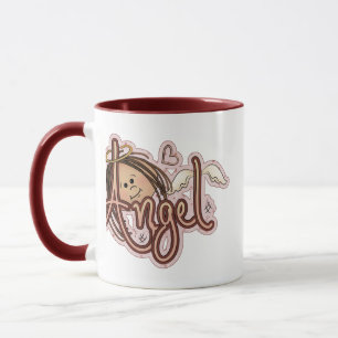 Pink Polka Dotte Engel Heart Ringer Kaffee Tasse