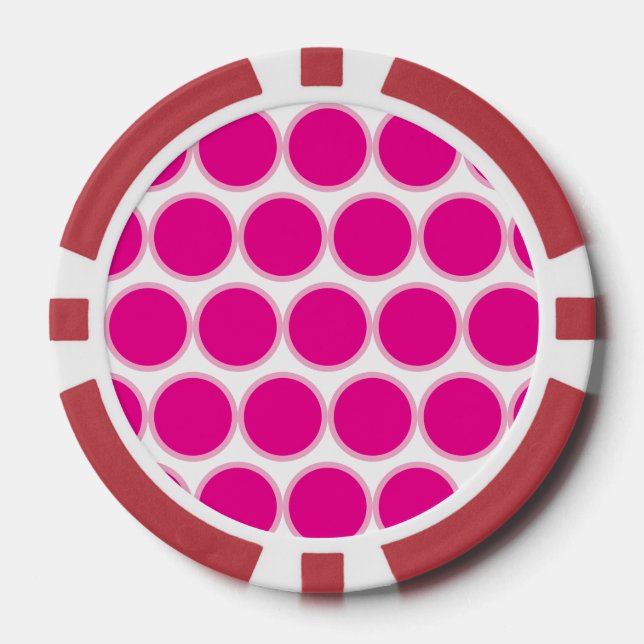 Pink Polka Poker Chip (Vorderseite)