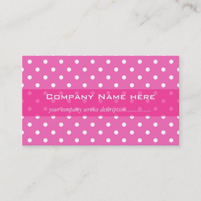 Pink Polka Punkte Girl Visitenkarte (Vorderseite)