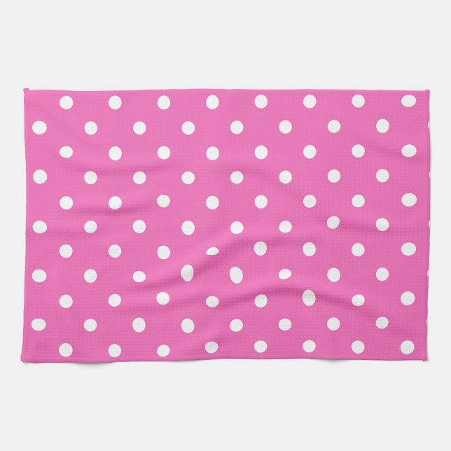 Pink-Polka-Punkte Küchentuch (Horizontal)