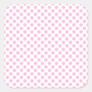Pink Polka Punkte mit anpassbarem Hintergrund Quadratischer Aufkleber