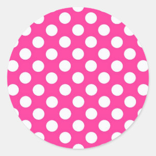 Pink-Polka-Punkte Runder Aufkleber