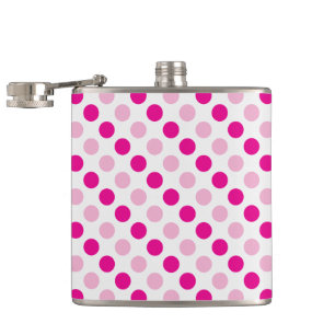 Pink-Polka-Punktmuster Flachmann