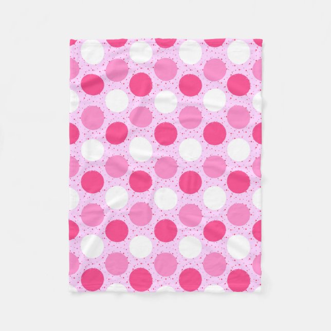 Pink-Polka-Punktmuster Fleecedecke (Vorderseite)
